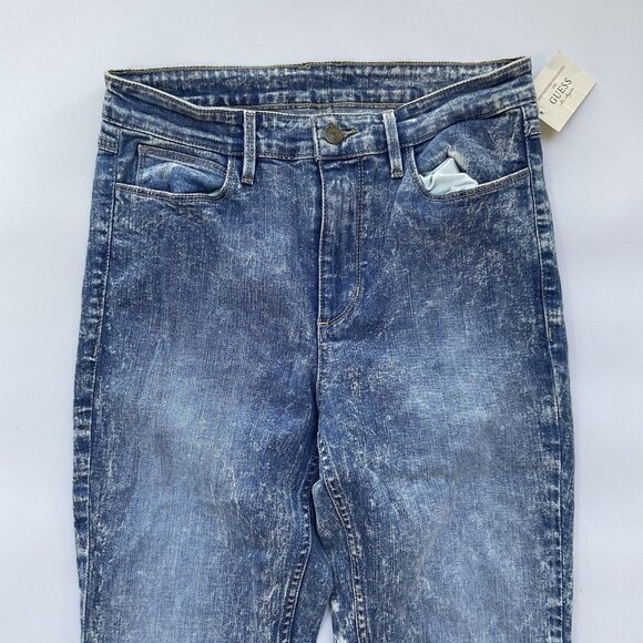 Guess Women’s 1981 High Rise Skinny Jeans Brit Pop Light Blue Acid Wash Size 28 - Picture 6 of 16